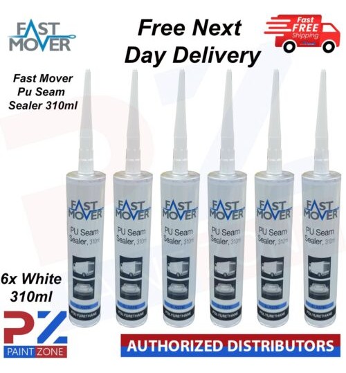 6X FAST MOVER PU SEAM SELAER WHITE (310ML) CAR BODY Adhesive & Sealant